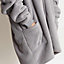 Sienna Oversized Sherpa Fleece Zip Up Wearable Hooded Jumper, One Size, Charcoal