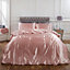 Sienna Plain Satin Duvet Cover with Pillowcases Bedding Set, Blush - Double