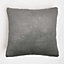 Sienna Plush Faux Fur 4 Pack of Cushion Covers Soft Fleece, 18" x 18" - Charcoal