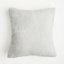 Sienna Plush Faux Fur 4 Pack of Cushion Covers Soft Fleece, 18" x 18" - Silver
