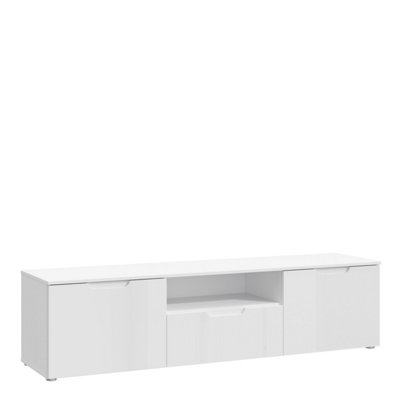 Sienna TV Unit  in White/White High Gloss