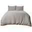 Sienna Waffle Weave Duvet Cover With Pillowcase Bedding Set, Grey - King