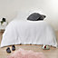 Sienna Waffle Weave Duvet Cover With Pillowcase Bedding Set, White - Double