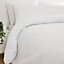 Sienna Waffle Weave Duvet Cover With Pillowcase Bedding Set, White - King