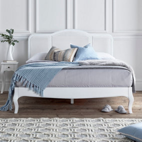 Sienna White Rattan Bed Frame - King Bed Frame Only