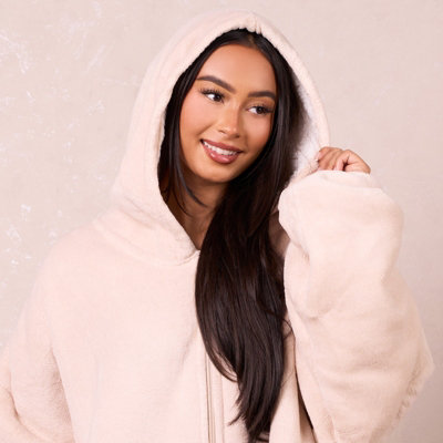 Oversized sherpa sale fleece sweatshirt