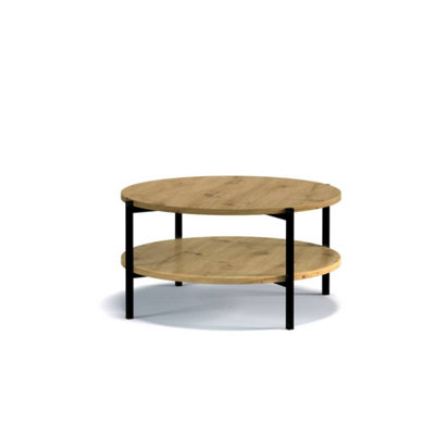 Sigma B Coffee Table in Oak Artisan - Compact Style and Unmatched Stability - W840mm x H430mm x D840mm
