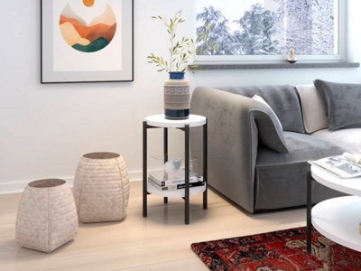Sigma D Coffee Side Table in White Matt - Compact Elegance for Modern Spaces - W440mm x H610mm x D440mm