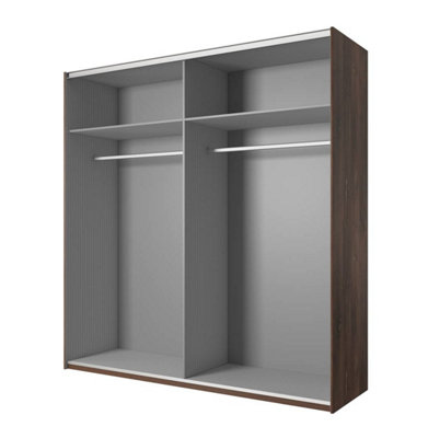 Sigma Sliding Door Wardrobe in Oak Artisan & Black Matt - W2000mm H2130mm D640mm, Contemporary Storage"