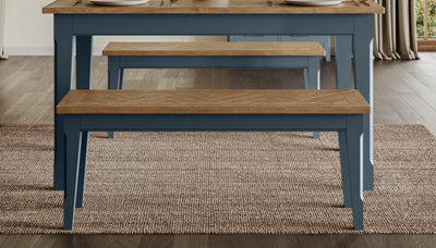 Signature Blue Dining Bench (130) at B&Q