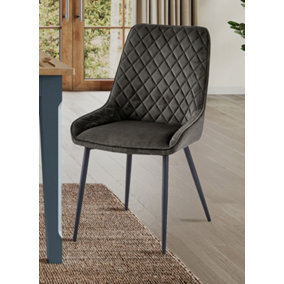Signature Blue Dining Chairl - GUN METAL GREY (Pack of Two)