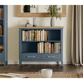 Signature Blue Low / Wide Bookcase