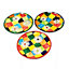 Signature Flowers Hand Painted Ceramic Kitchen Dining Set of 3 Small Serving Plates (Diam) 20cm