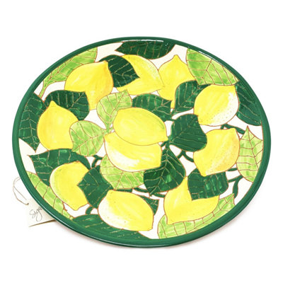 Signature Lemons Hand Painted Ceramic Kitchen Dining Large Platter (Diam) 42cm