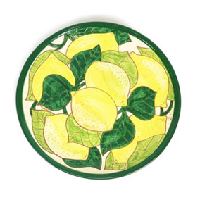Signature Lemons Hand Painted Ceramic Kitchen Dining Plate (Diam) 28cm