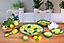 Signature Lemons Hand Painted Ceramic Kitchen Dining Set of 2 Small Plates (Diam) 20cm