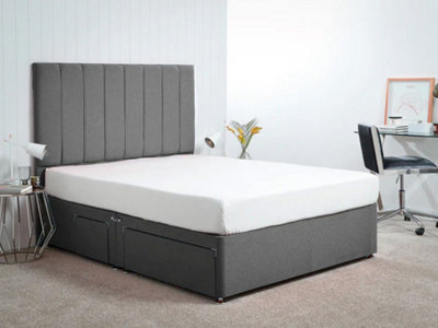 Signature Standard Divan Bed Base Only 4FT6 Double 2 Drawers Side -