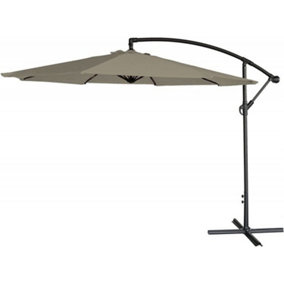 Signature Weave 3m Banana Cantilever Parasol Sun Shade Umbrella Beige Canopy