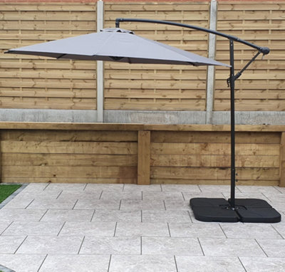 Signature Weave 3m Banana Cantilever Parasol Sun Shade Umbrella Chocolate Brown
