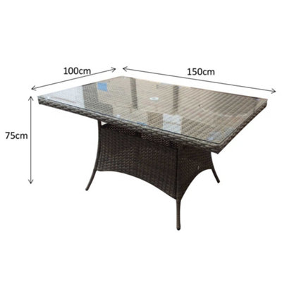 Signature Weave Darcey Wicker 6 Seater Dining Table Natural Rectangular