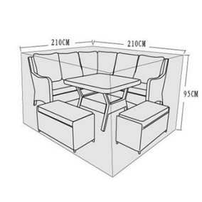 Signature Weave Mia Alex Corner Sofa Table Furniture Set Cover 210x210x95cm