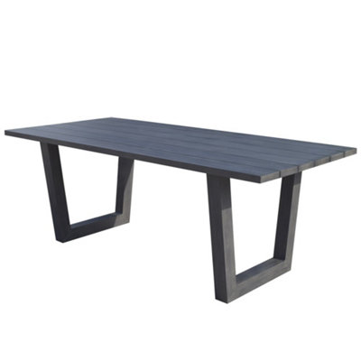 Signature Weave Victoria Aluminium Garden Dining Table Plank Top Grey 200x100cm