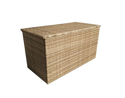 Signature Weave Wicker Medium Cushion Box Garden Storage Chest Cabinet Caramel