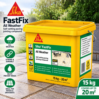Sika FastFix Jointing Compound Patio All Weather Flint 15kg No Mix ...