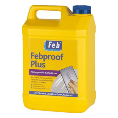 Sika Febproof Plus Waterproofer & Plasticiser - Amber, 5L - For Mortar ...