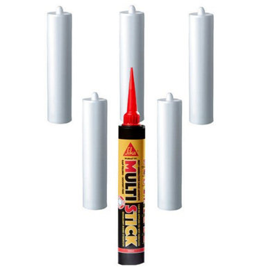 Sika Multi Stick Waterproof Grab Adhesive 100kg Bonding Strength White 350ml X6