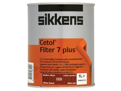 Sikkens 5085906 Cetol Filter 7 Plus Translucent Woodstain Dark Oak 1 litre SIKCF7PDO1L