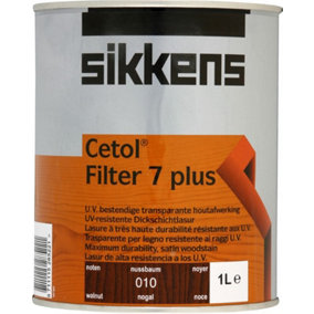 Sikkens 5085911 Cetol Filter 7 Plus Translucent Woodstain Walnut 1 litre SIKCF7PW1L