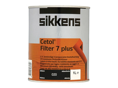 Sikkens 5085917 Cetol Filter 7 Plus Translucent Woodstain Ebony 1 litre SIKCF7PE1L