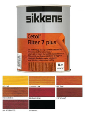 Sikkens 5085935 Cetol Filter 7 Plus Translucent Woodstain Mahogany 1 litre SIKCF7PM1L