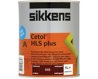 Sikkens 5085965 Cetol HLS Plus Translucent Woodstain Mahogany 1 litre SIKCHLSPM1L