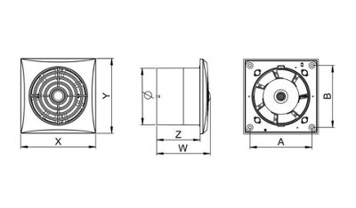Silent Bathroom Extractor Fan 100mm with Timer & Low Noise Vent - 3