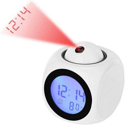 Silent Digital Projection Clock LED Alarm with Ceiling Projection Voice ...