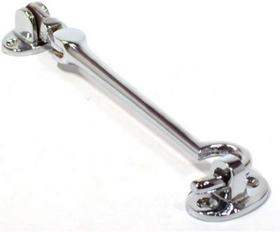 Silent Pattern Cabin Hook 100mm (4 Inch) - Polished Chrome Finish, Pack of 1 - Door or Window Hook Latch for Secure Hold