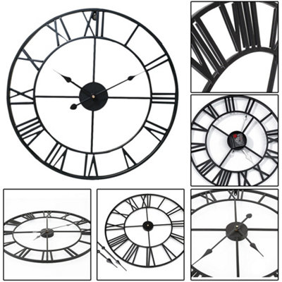 Silent Roman Numeral Wall Clocks for Living Room Kitchen 400mm