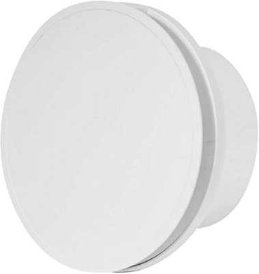 Silent Round Bathroom Extractor Fan 100mm / 4" White Front