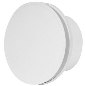 Silent Round Bathroom Extractor Fan 100mm / 4" White Front