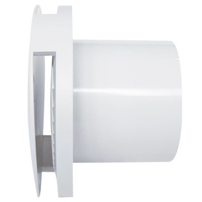 Silent Round Bathroom Extractor Fan 100mm / 4" White Front - 3