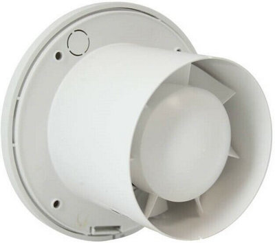 Silent Round Bathroom Extractor Fan - 100mm (4 Inch) With Anthracite Black Cover, Quiet Ventilation