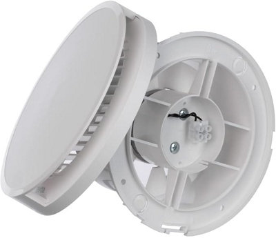 Silent Round Bathroom Extractor Fan 125mm with Timer and White Front Cover