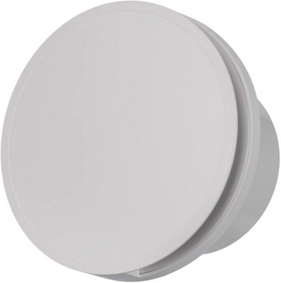 Silent Round Bathroom Extractor Fan 125mm with Timer and White Front Cover