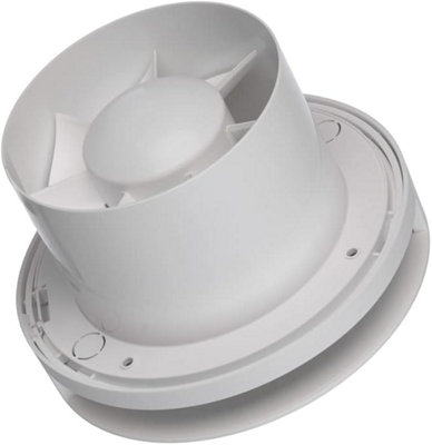 Silent Round Bathroom Extractor Fan 125mm with Timer and White Front Cover