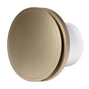 Silent Round Bathroom Extractor Fan 150mm / 6" with Timer and Gold Front