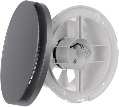 Silent Round Bathroom Extractor Fan 150mm with Satin Front Cover