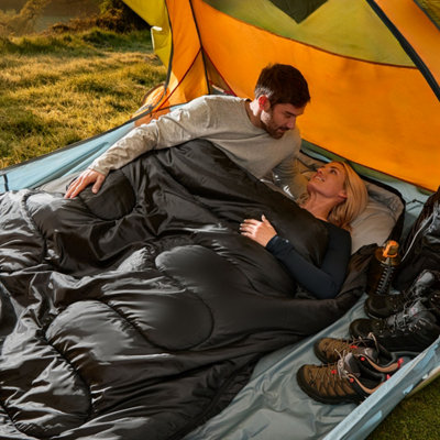 Silentnight - Adults Double Sleeping Bag Black/Grey
