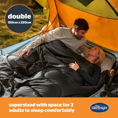 Silentnight - Adults Double Sleeping Bag Black/Grey